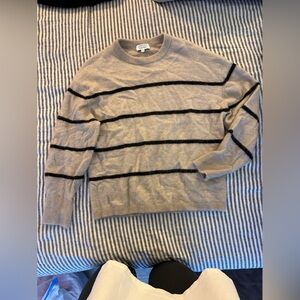 & Other Stories Beige and Black Striped Knit